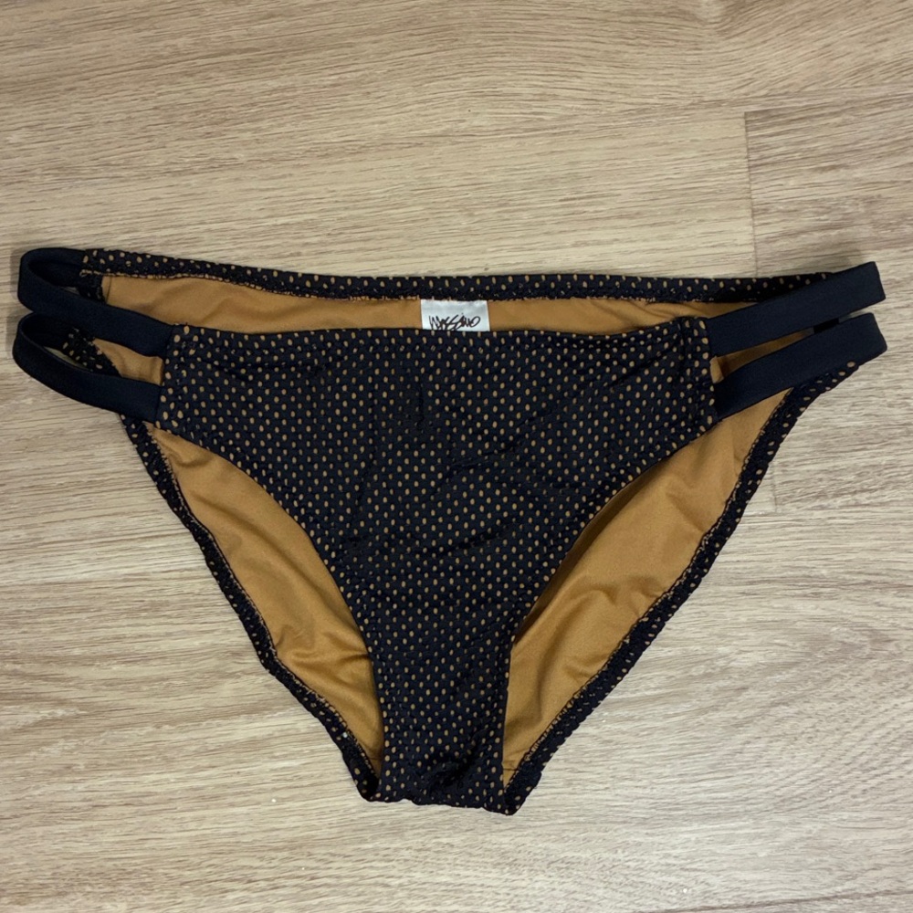 Mossimo Black and Tan Polka Dot Bikini Bottom